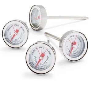 Charcoal Companion Steak Button Meat Thermometer Set of 4